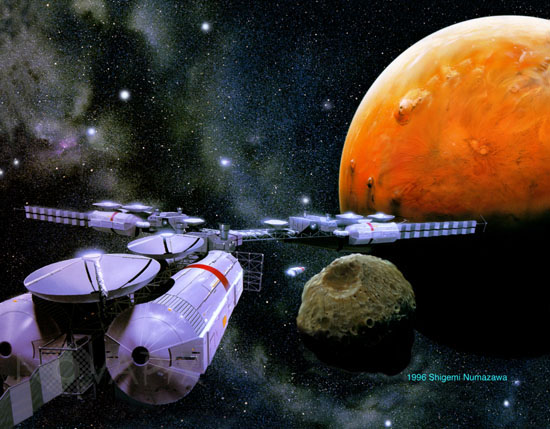 Mission habitée vers Mars - Vue d'artiste
