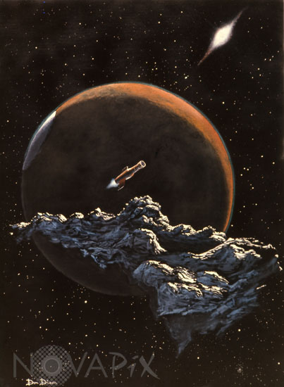 Mission habitée vers Mars et Deimos - Vue d'artiste