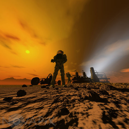 Astronautes sur Mars - Illustration