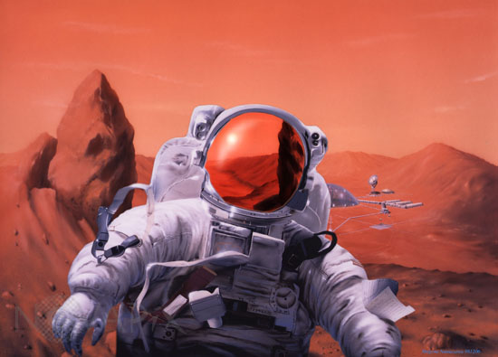 Astronaut on Mars - Illustration