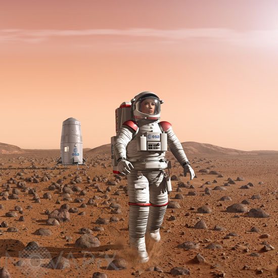 Astronaute européenne sur Mars - Illustration