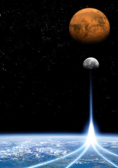 De la Terre à  la Lune, puis Mars -Illustration