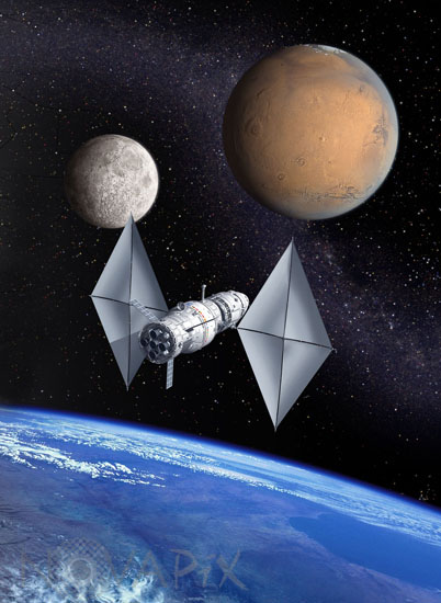 De la Terre à  la Lune, puis Mars -Illustration