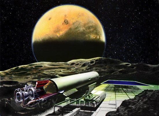 Base sur Deimos - Vue d'artiste