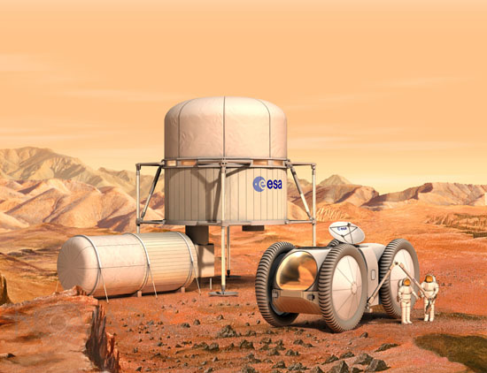 Astronautes européens sur Mars - Illustration
