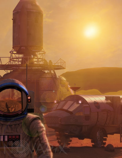 Astronaut on Mars - Illustration