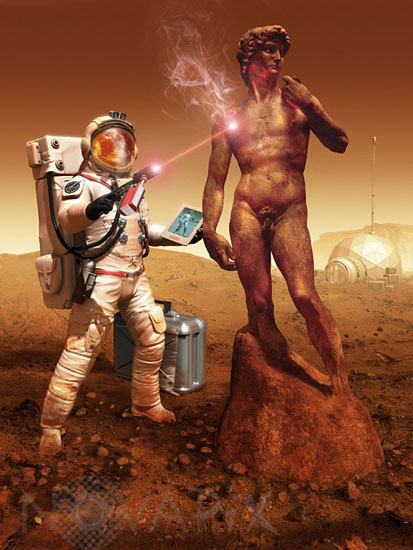 Astronaut on Mars - Illustration