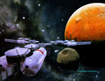 Mission habitée vers Mars - Vue d'artiste
