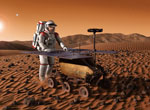 Astronaute européenne sur Mars - Illustration