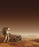 Astronautes sur Mars - Illustration