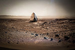 Capsule Red Dragon sur Mars - Illustration