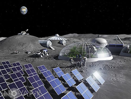 Base lunaire - Illustration