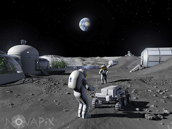 Base lunaire - Illustration