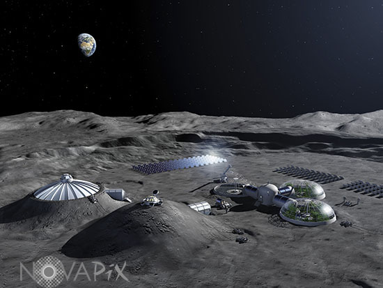 Base lunaire - Illustration