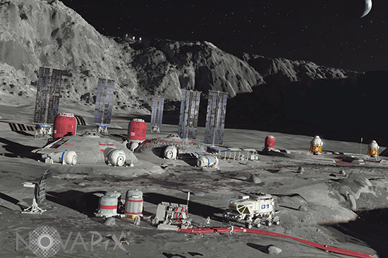 Base lunaire - Illustration