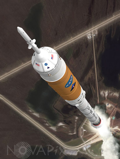 Illustration of Ares I during launch