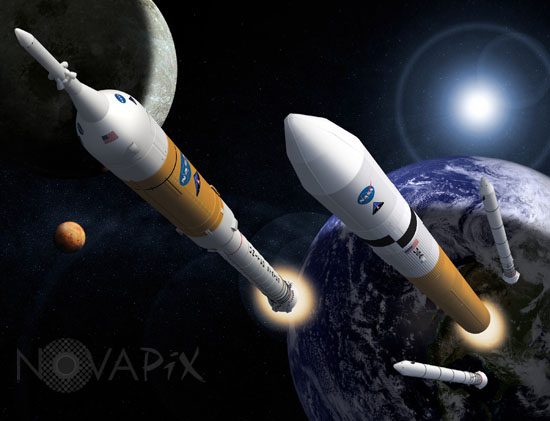 Retour sur la Lune: les fusées Ares 1 et Ares 5