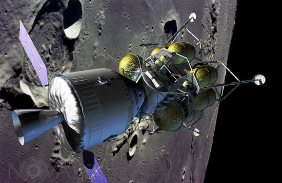 Retour sur la Lune : arrivée en orbite lunaire - Vue d'artiste
