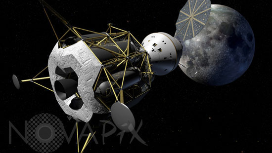 Retour sur la Lune : arrivée en orbite lunaire - Vue d'artiste
