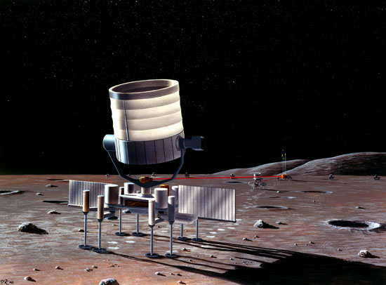 Space telescope on lunar surface - Illustration