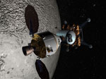 Retour sur la Lune : arrivée en orbite lunaire - Vue d'artiste