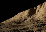 Exploration de la Lune - Le mur droit - Vue d'artiste