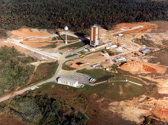 Vue aerienne de Kourou ELA-1