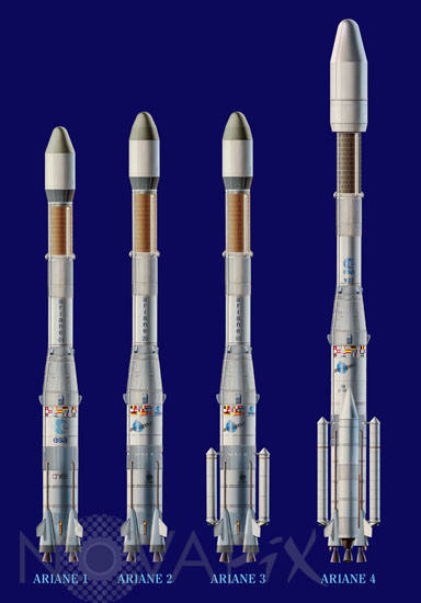 Fusées Ariane 1 à Ariane 4 - Illustration