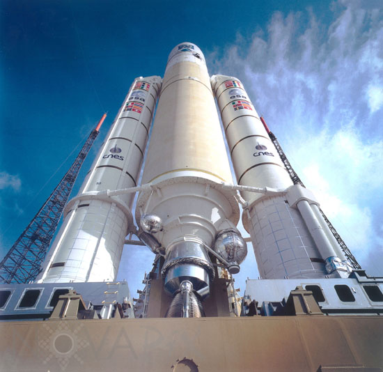 Ariane 5 rocket on launch pad. 12/1999