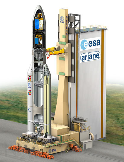 Fusée Ariane 5 ECA sur son pas de tir - Illustration