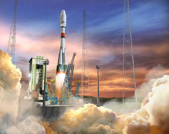 Le lanceur Soyouz à Kourou - Illustration