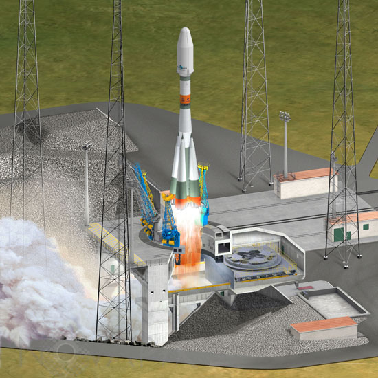 Le lanceur Soyouz à Kourou - Illustration