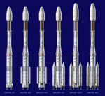 Les différentes versions de la fusée Ariane 4 