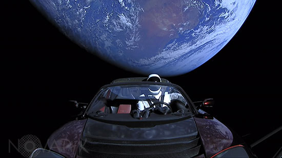 Voiture Tesla dans l'espace - 02/2018