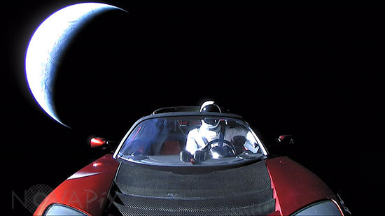 Voiture Tesla dans l'espace - 02/2018