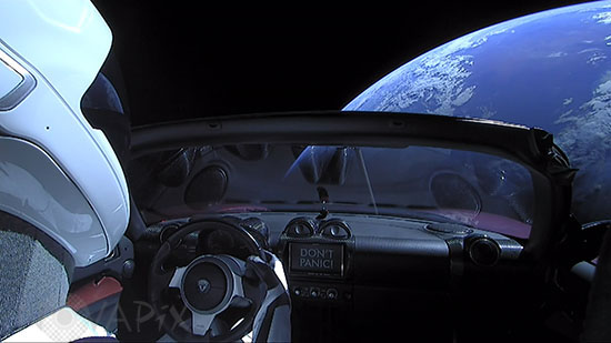 Voiture Tesla dans l'espace - 02/2018