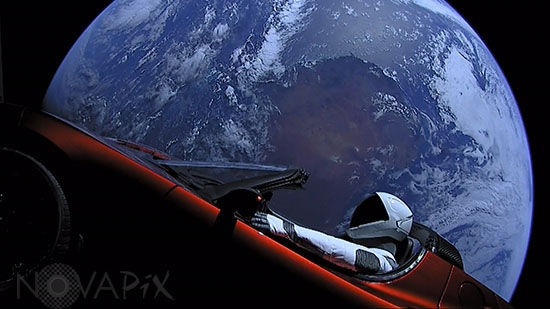 Voiture Tesla dans l'espace - 02/2018