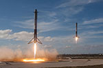 Atterrissage des boosters de la fusée Falcon Heavy - 02/2018