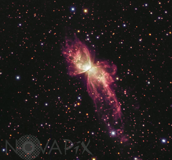 A planetary nebula, NGC 6302 in Scorpius