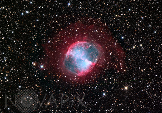 Nébuleuse planétaire Dumbbell (M27) dans le Petit Renard
