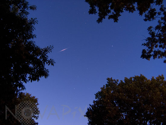 Iridium communication satellite flare.