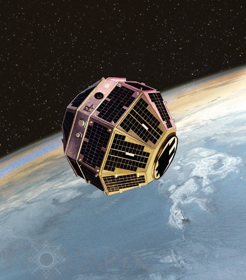 Satellite Castor above the Earth - Illustration