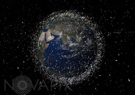 Vue des débris en orbite basse autour de la Terre