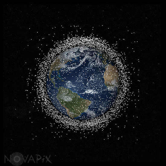 Débris en orbite autour de la Terre