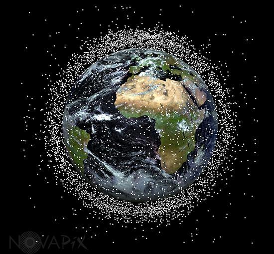 Space junk in Earth orbit