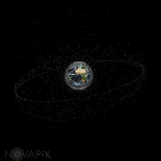 Space junk in Earth orbit