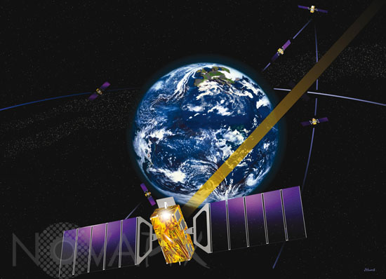 Galileo constellation. Artwork
