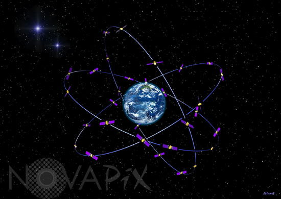 Galileo constellation. Artwork