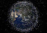 Vue des satellites et débris en orbite basse autour de la Terre