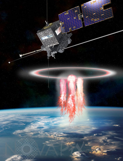 Microsatellite TARANIS- Elfes et Sprites - Vue d'artiste